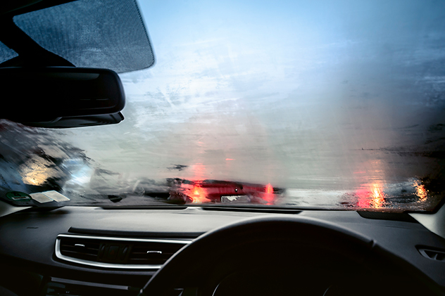 Condensation on car windscreen