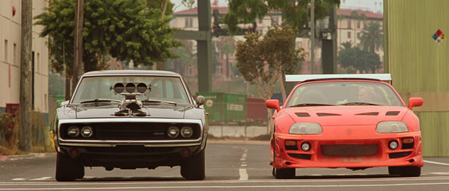 1970 Dodge Charger and 1995 Toyota Supra in The Fast and the Furious