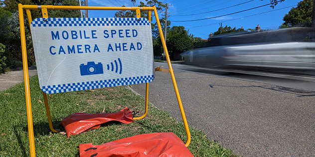 Speed camera sign